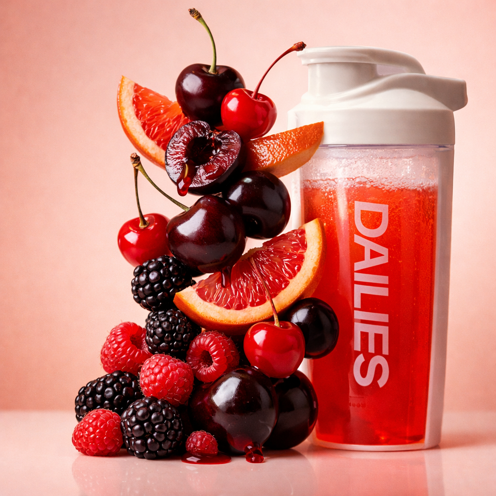 DAILIES shaker with cherries and berries